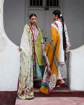 Unstitched 3-PC Embroidered Cotton Silk Dupatta By Jugnu | Siran